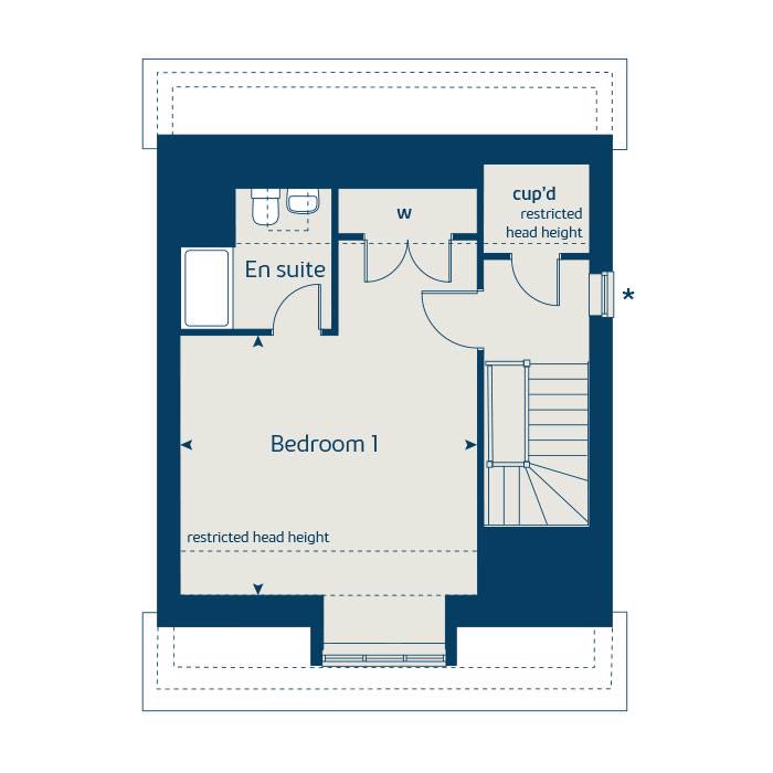 Second floor floorplan of The Willow (Formal Detached) at Longfields